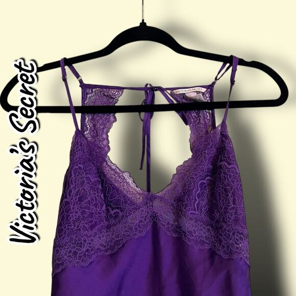 Preowned Victoria’s Secret Purple Lace & Satin Slip Dress – Size XS - Picture 4 of 9